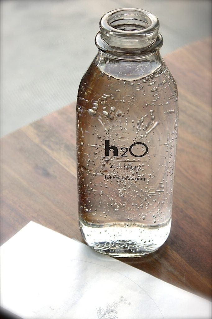 water bottle on desk