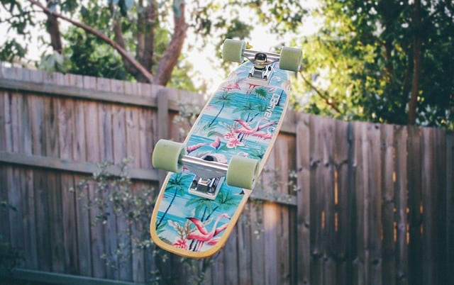 skateboard in the air
