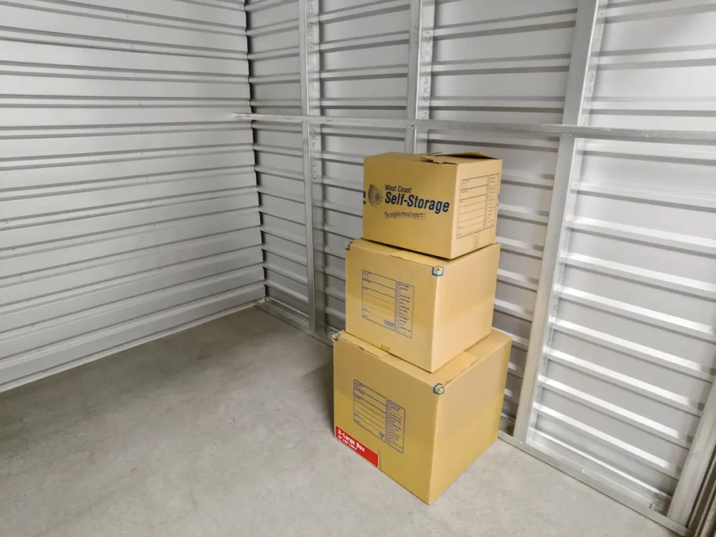 Boxes in a storage unit - Sound Storage of Lynnwood 16429 20th Ave W, Lynnwood, WA 98037
