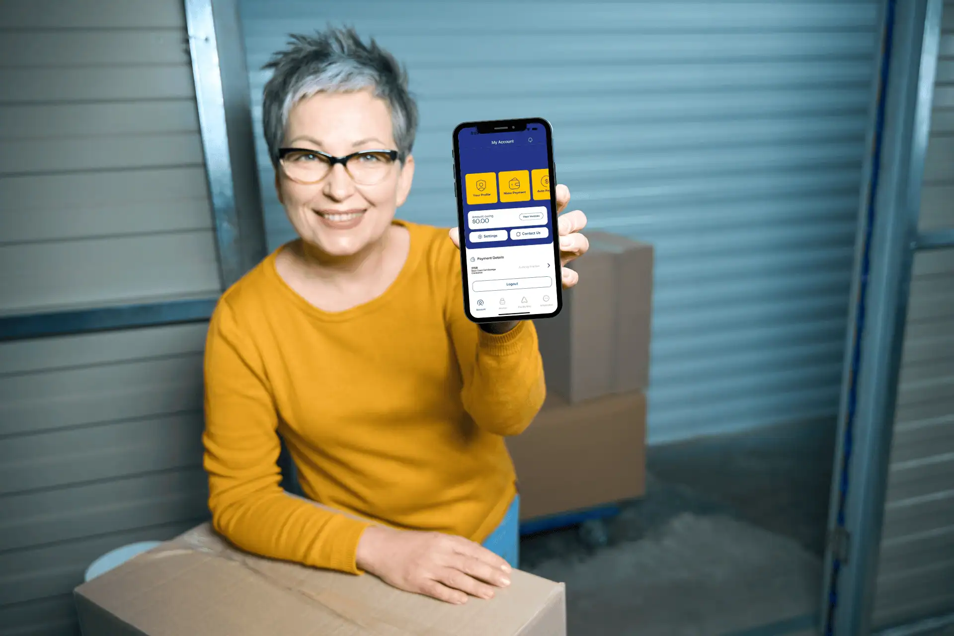 customer using West Coast Self Storage app customer using West Coast Self Storage app