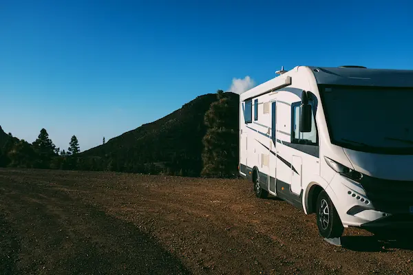 RV on a dirt road