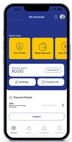 Manage your account with the West Coast Self-Storage app, download today
